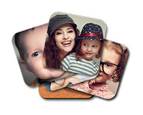 Set of six coasters with multiple images